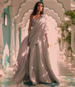 Lavender Vrinda Draped Saree Set