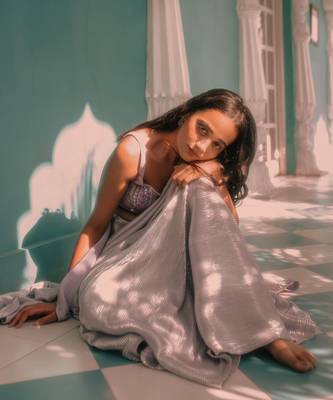 Lavender Vrinda Draped Saree Set 5