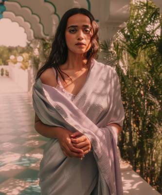 Lavender Vrinda Draped Saree Set 7