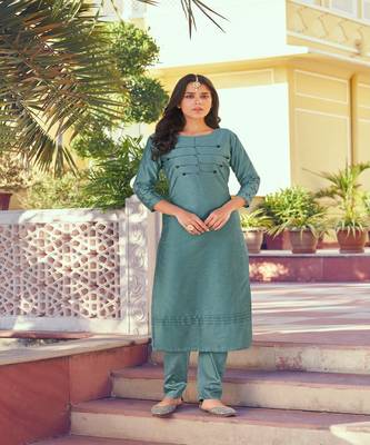 Beautiful Teal Blue Tunic Set for Trendy Girls 1