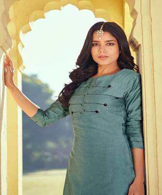 Beautiful Teal Blue Tunic Set for Trendy Girls 2