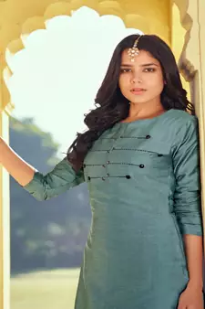 Beautiful Teal Blue Tunic Set for Trendy Girls