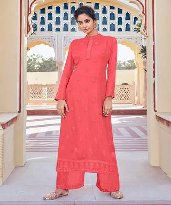Smart and Trendy Pink Colour Kurti Set for Girls 2