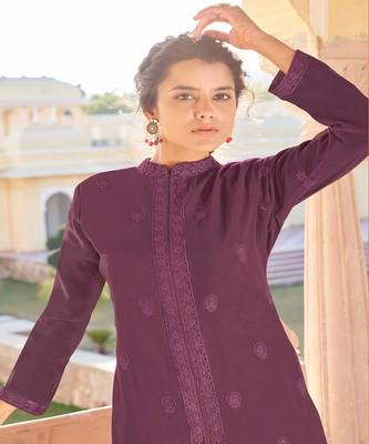 Ethnic Wine Colour Kurti Set for Hot Wedding Season 2