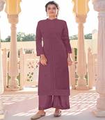 Ethnic Wine Colour Kurti Set for Hot Wedding Season