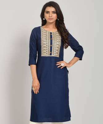Classy Navy Blue Colour Kurti For Professional Looks 1