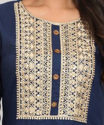 Classy Navy Blue Colour Kurti For Professional Looks 3