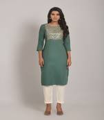 Green Colour Kurti With Rich Thread and Sequance Embroidery Work