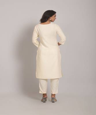 Beautiful Off White Kurti With Sober Thread and Sequence Work 2