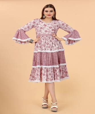 Beautiful Wine Colour Kurti With Smart Floral Prints 1