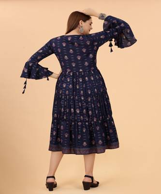 Smart And Ethnic Heavy Nevy Blue Colour Kurti With Designer Embroidery Work 3