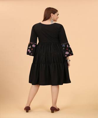 Smart And Ethnic Heavy Black Colour Kurti With Designer Embroidery Work 3