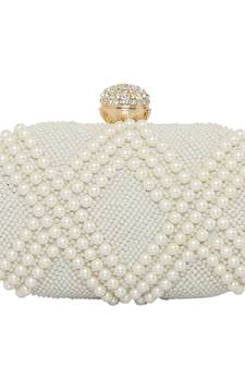 Worthyy Enterprises White Oval Party Clutch for Women / Girls