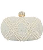 Worthyy Enterprises White Oval Party Clutch for Women / Girls