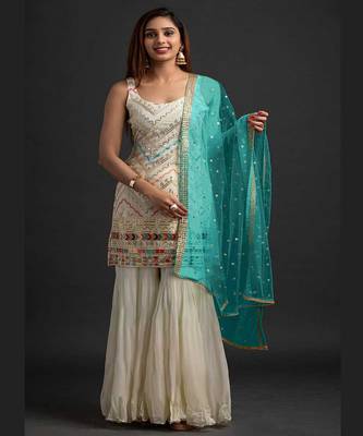 Premium White Colour Salwaar Suit With Heavy Embroidery Work For Party Wear Looks 1