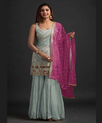 Graceful Grey Colour Dress With Heavy And Pure Girlish Looks 1