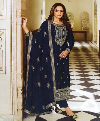 Sophesticated Blue Salwaar Kameez For Trendy And Fancy Looks 1