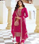 Girlish Pink Salwaar Kameez With Amazing Thread Embroidery Work