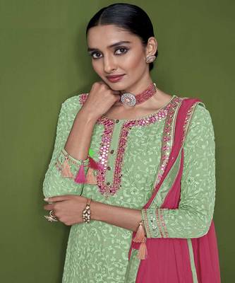 Perfect Wedding Salwaar Kameez With Heavy Embroidery And Mirror Work 2