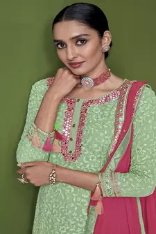 Perfect Wedding Salwaar Kameez With Heavy Embroidery And Mirror Work