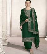 Green Colour Fancy Heavy Sequance Work Dress For Girls