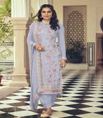 Elegant Traditional Salwaar Suit For Trendy Looks On Blue Colour