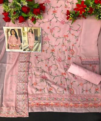 Eye Catching Pink Colour Heavy Embroidered Suit For Party 3
