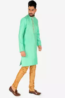 Men's Silk Kurta Pajama | Mandarin Collar | A-line (A-109)
