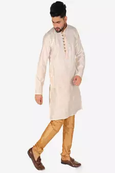 Men's Silk Kurta Pajama | Mandarin Collar | A-line (A-109)