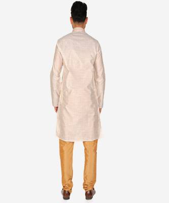 Men's Silk Kurta Pajama | Mandarin Collar | A-line (A-109) 4