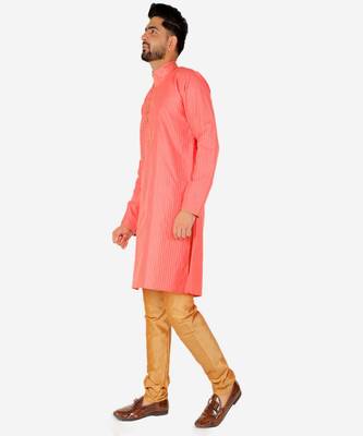Men's Silk Kurta Pajama | Mandarin Collar | A-line (A-109) 3