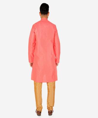 Men's Silk Kurta Pajama | Mandarin Collar | A-line (A-109) 4