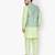 Light Green Printed Silk Kurta Pajama & Waistcoat Set For Mens