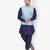 Navy Blue Printed cotton Kurta Pajama & Waistcoat Set For Mens