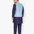 Navy Blue Printed cotton Kurta Pajama & Waistcoat Set For Mens