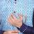 Navy Blue Printed cotton Kurta Pajama & Waistcoat Set For Mens