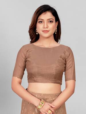 Hirvanti Fashion Designer Beige Sequined Embroidered Saree with Blouse Piece 5