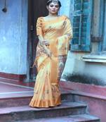Classy Party Wear Saree In Peaceful Girlish Peach Colour