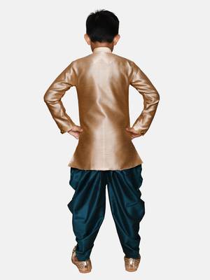 Brown plain jaquard boys-sherwani 2