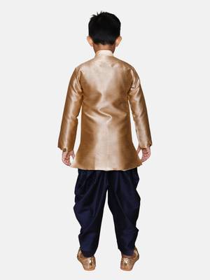 Brown plain jaquard boys-sherwani 2