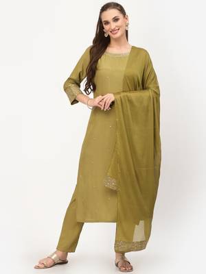 Mehendi zari viscose salwar 1