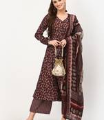Maroon thread embroidery chanderi silk salwar