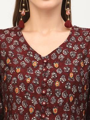 Maroon thread embroidery chanderi silk salwar 4