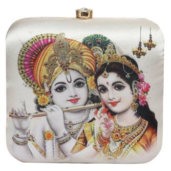 Worthy Enterprises Lord Krishna Printed Clutch for Womens & Girls 1