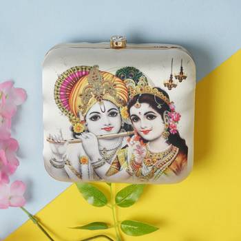 Worthy Enterprises Lord Krishna Printed Clutch for Womens & Girls 2