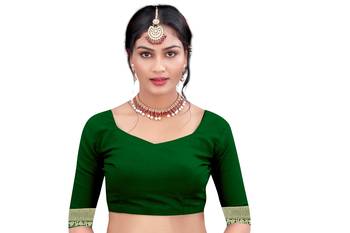 Green Woven Art Silk Saree With Blouse 5