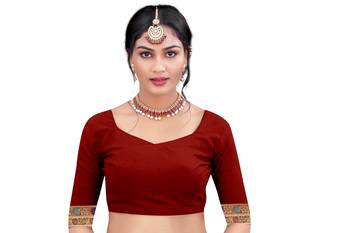Maroon Woven Art Silk Saree With Blouse 5