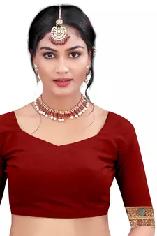 Maroon Woven Art Silk Saree With Blouse