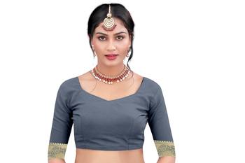 Grey Woven Art Silk Saree With Blouse 5