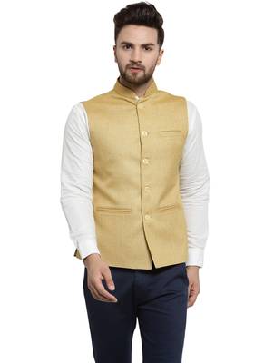 Mustard Yellow Nehru jacket For Men Stylish Latest Design Suitable for Ethnic Wear 1